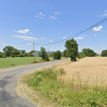 Photo de la route pour accéder au site de Chigné