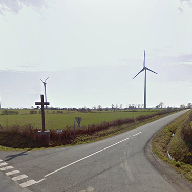 Photo de la route menant au site éolien de Erbray